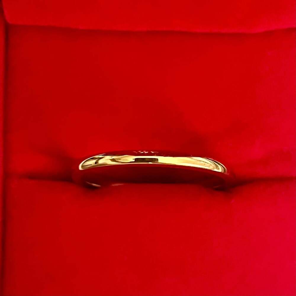 Tungsten 10K Plated Yellow Gold Minimalist 2mm Band Size 12
